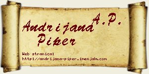 Andrijana Piper vizit kartica